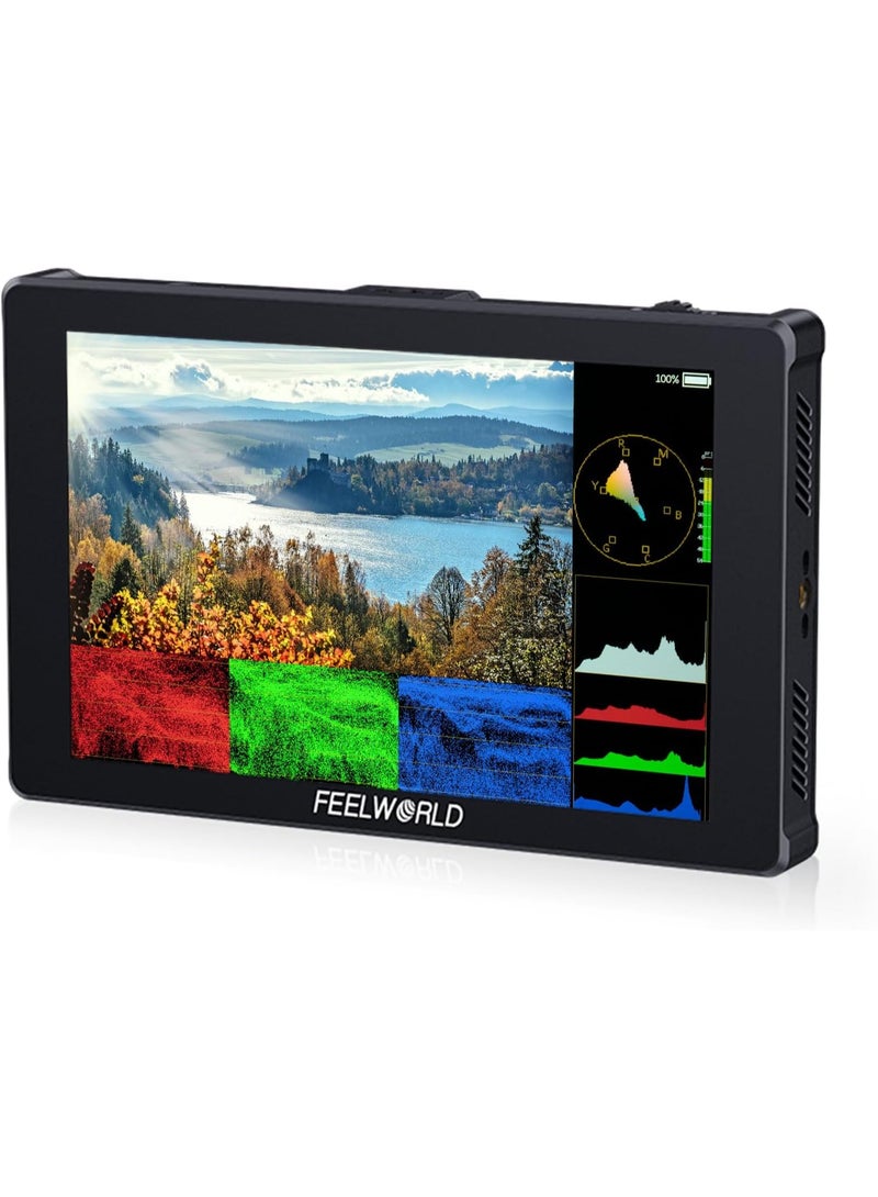 FEELWORLD F7 Plus 7 Inch 1200nit DSLR Camera Field Monitor Touch Screen with 3D Lut HDR Waveform F970 External Power Install Kit 1920x1200 4K 60Hz HDMI Input and Output 8.4V DC Output 5V Type-c Input - Image 1